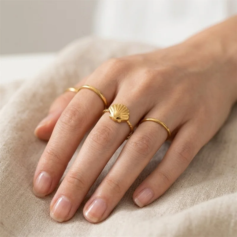 CarlidanaFashionable and fresh holiday-style starfish ocean open adjustable ring