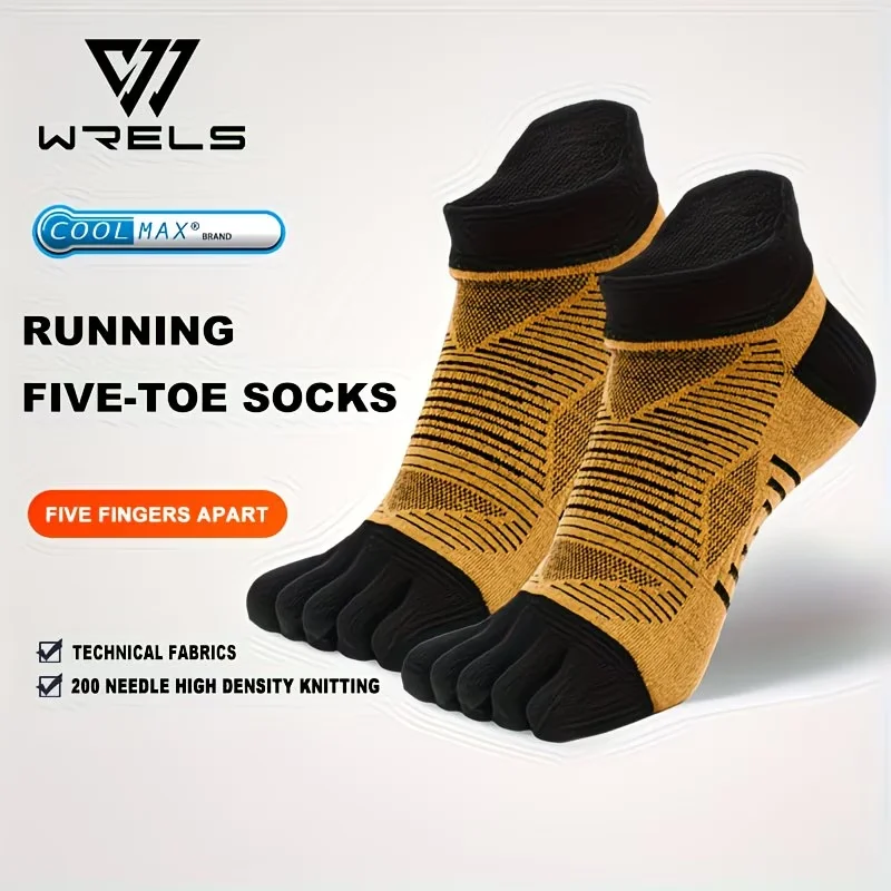 

WRELS COOLMAX Moisture-Wicking Running Five Toe Socks Quick-Dry Elastic Shock-proof Breathable Socks Hiking And Trekking Socks