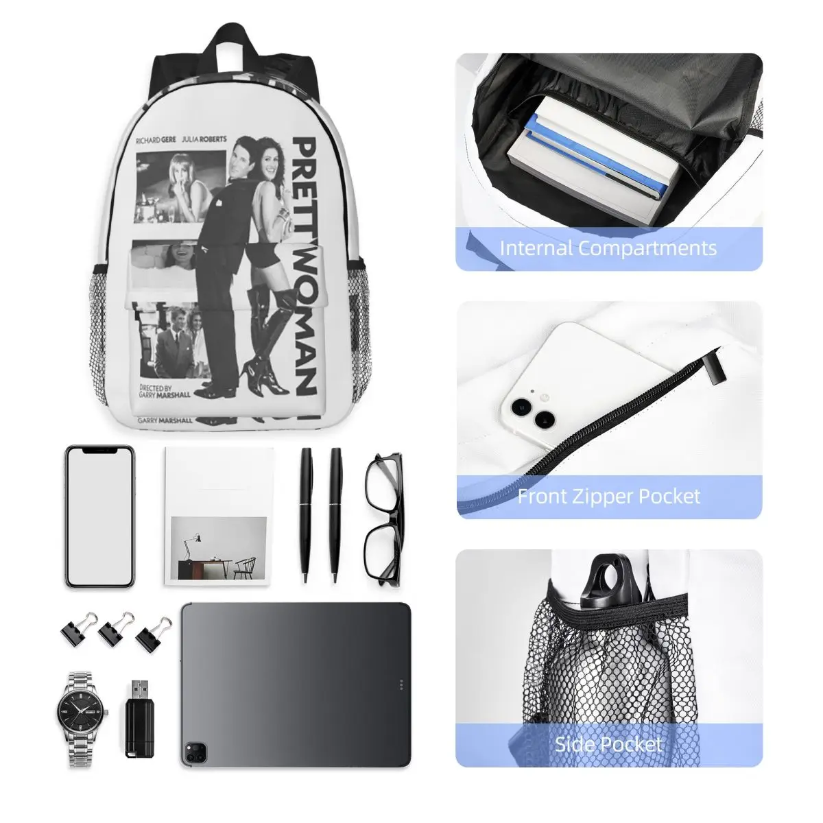 Pretty Woman 1990 Rucksack, heißer Verkauf, Tagesrucksack, große Kapazität, für Jungen und Mädchen, Büchertasche, Umhängetaschen für Männer und Frauen, Schultasche