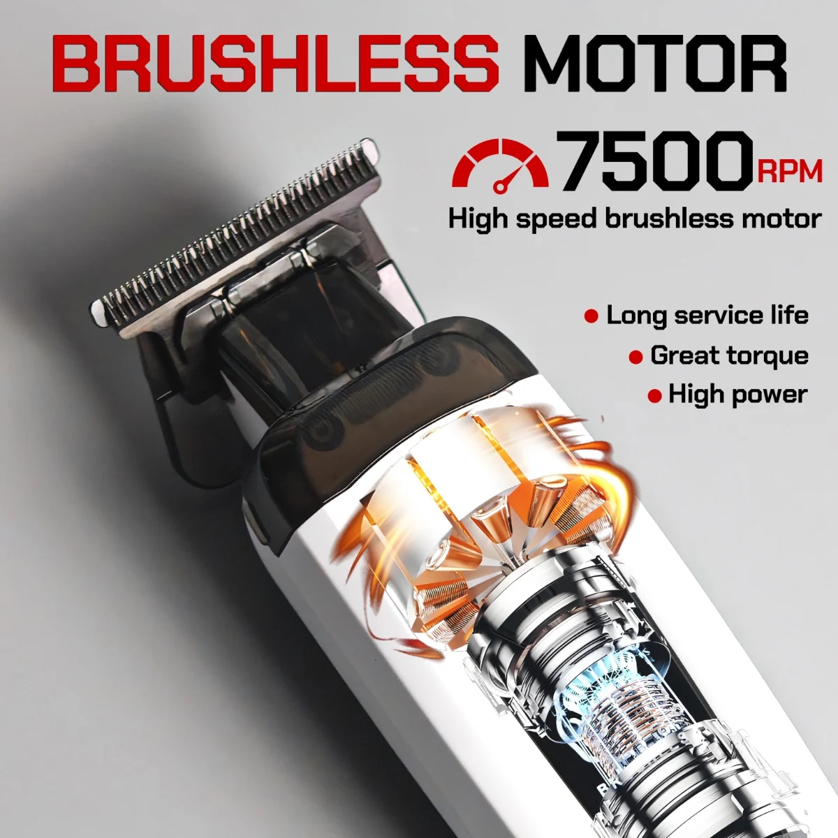 プロ仕様電動バリカン-メンズヘアクリッパー-ブラシレスモーター-7500rpm-dlcブレード-理髪機-116-メンズカービングトリマー