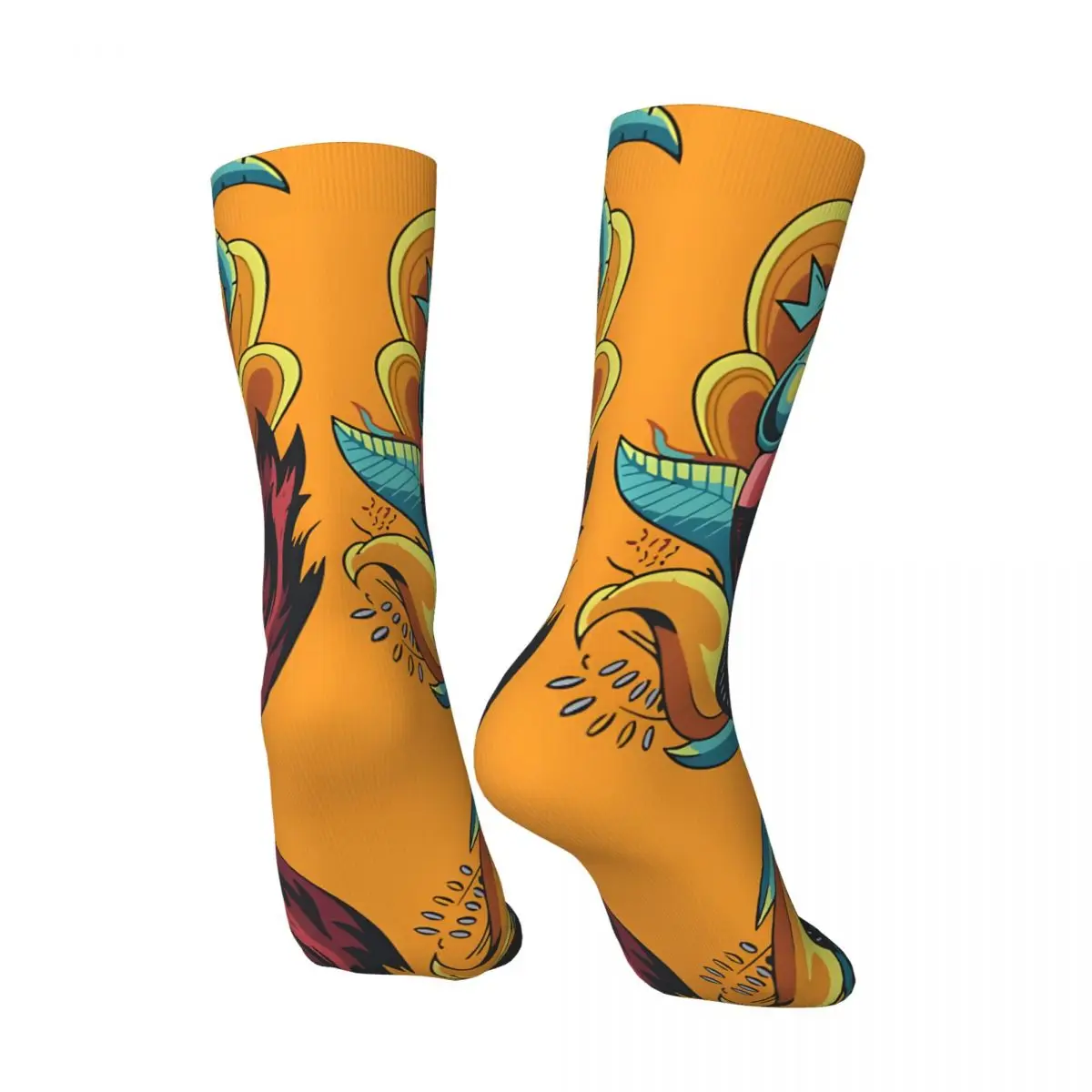 Crazy compression Funny Sock for Men Harajuku F-Fire Flamingo Seamless Pattern Crew Sock Casual