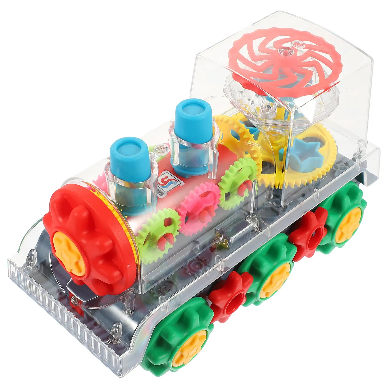 

Battery Operated Mechanical Gear Train Colorful Light Up Electric Moving Educational Car for Toddlers 1-3 Battery Operated Train