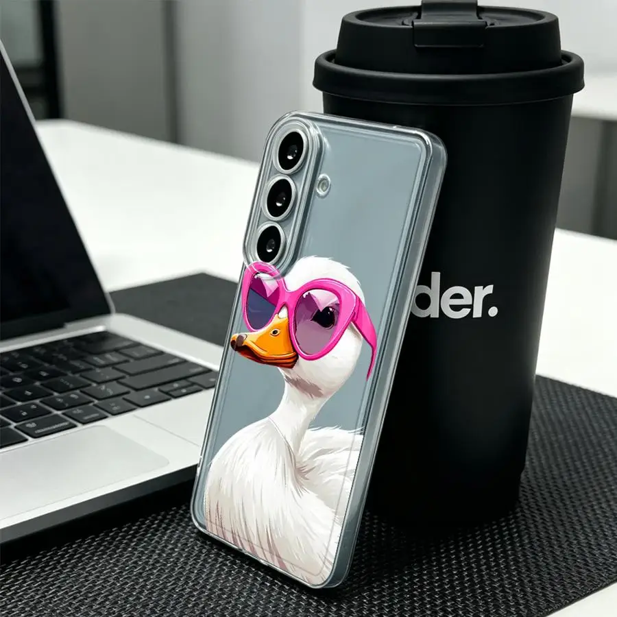 Duck With Pink Sunglasses Print Phone Cover Case for Samsung Galaxy A54 A15 A14 A16 A36 A27 A26 A24 A55 A23 A52 A31 A33 A52 A56