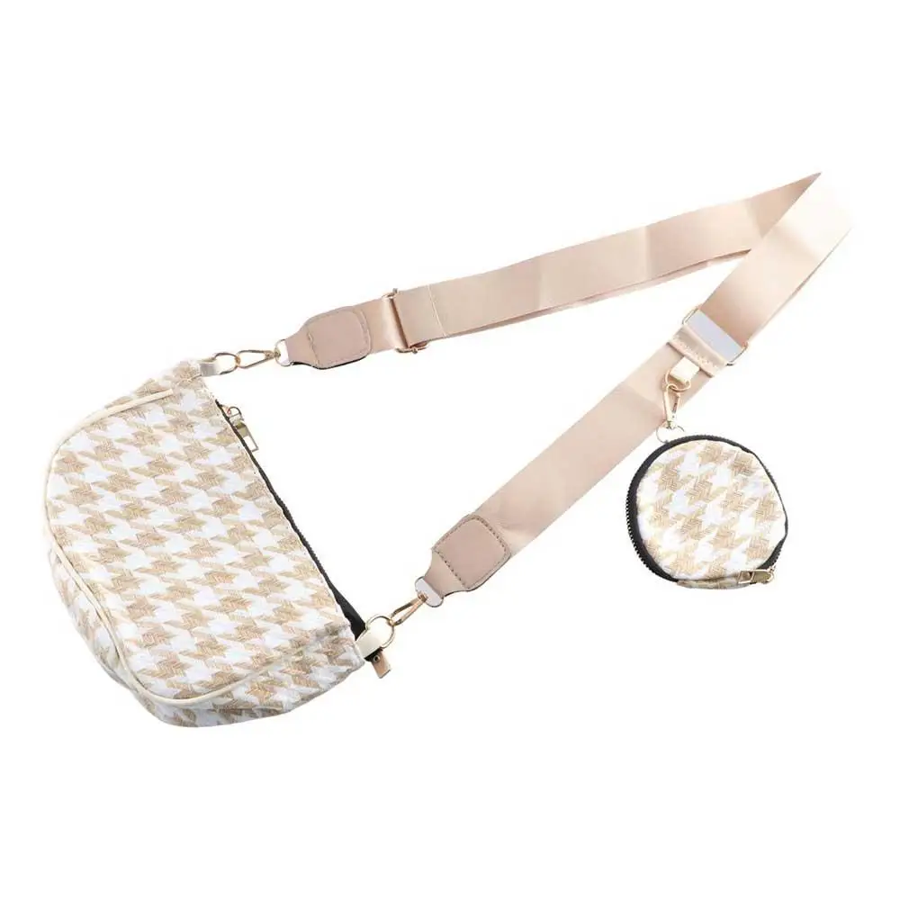 

Travel Adjustable Strap Casual Bag Composite Bags Messenger Bag Mini Round Purse Women Crossbody Bag Plaid Print Shoulder Bag