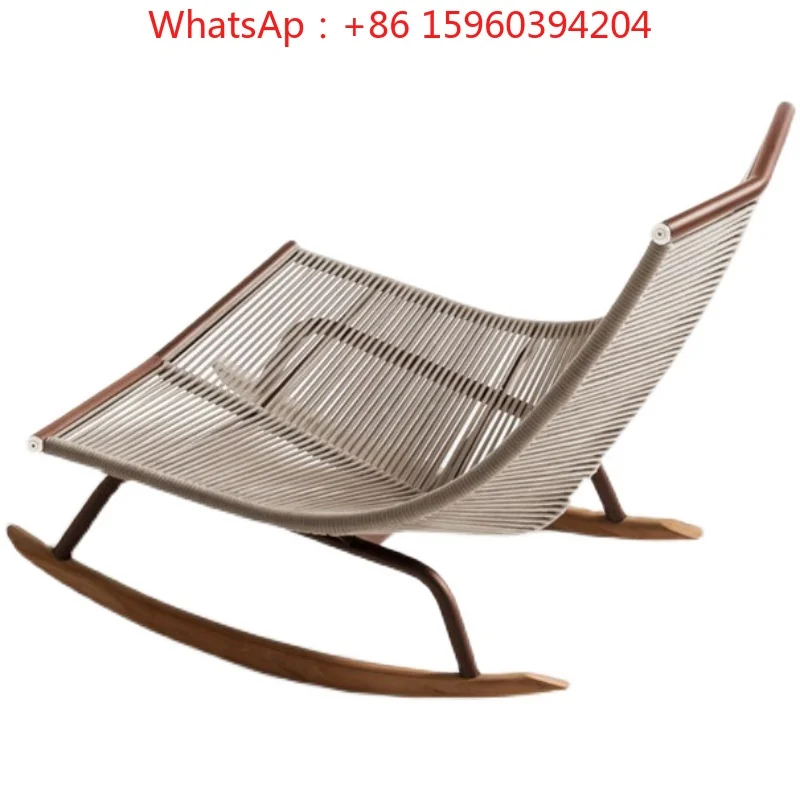 

Nordic balcony leisure small sofa coffee table combination outdoor rattan rocking chair lazy courtyard garden furniture