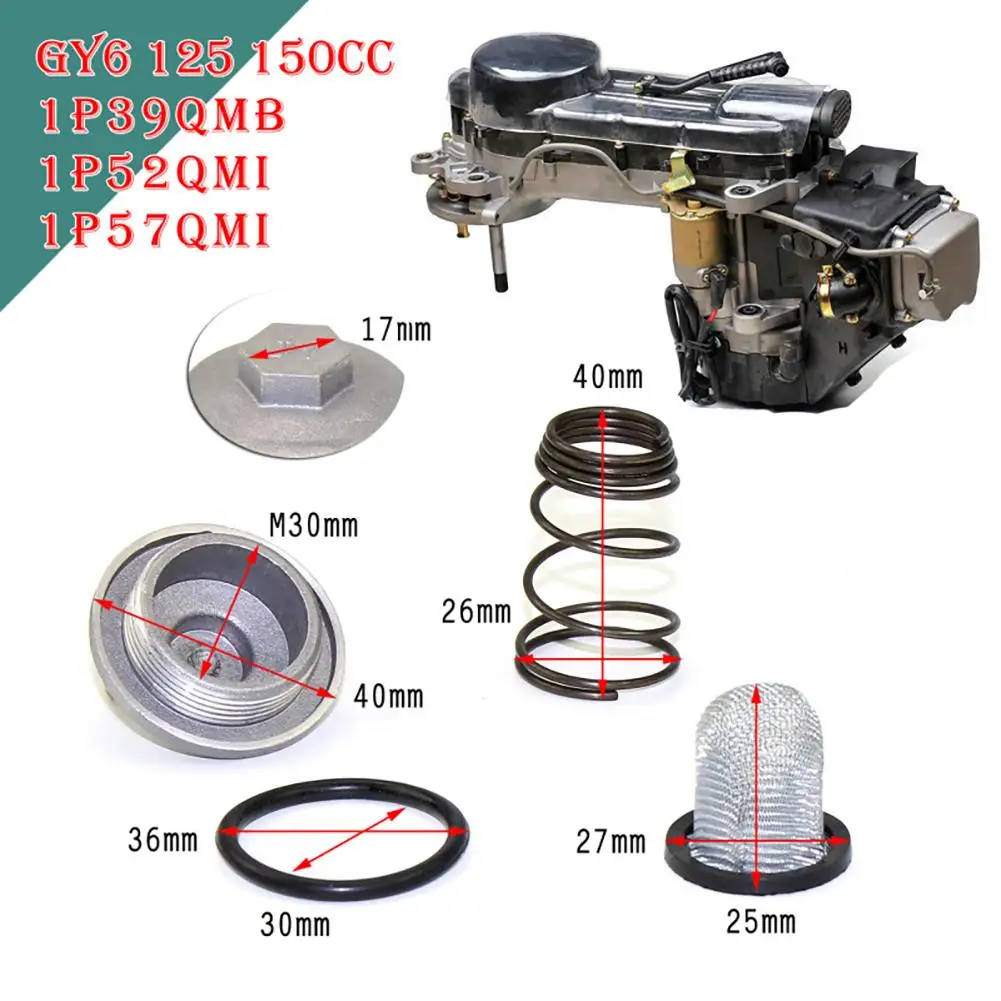 Oil Drain Plug Kit With Spring Filter Scooter Oil Filter Drain Screw for Gy6 50 80 Gy6125/150 Engine Accessories for scooter