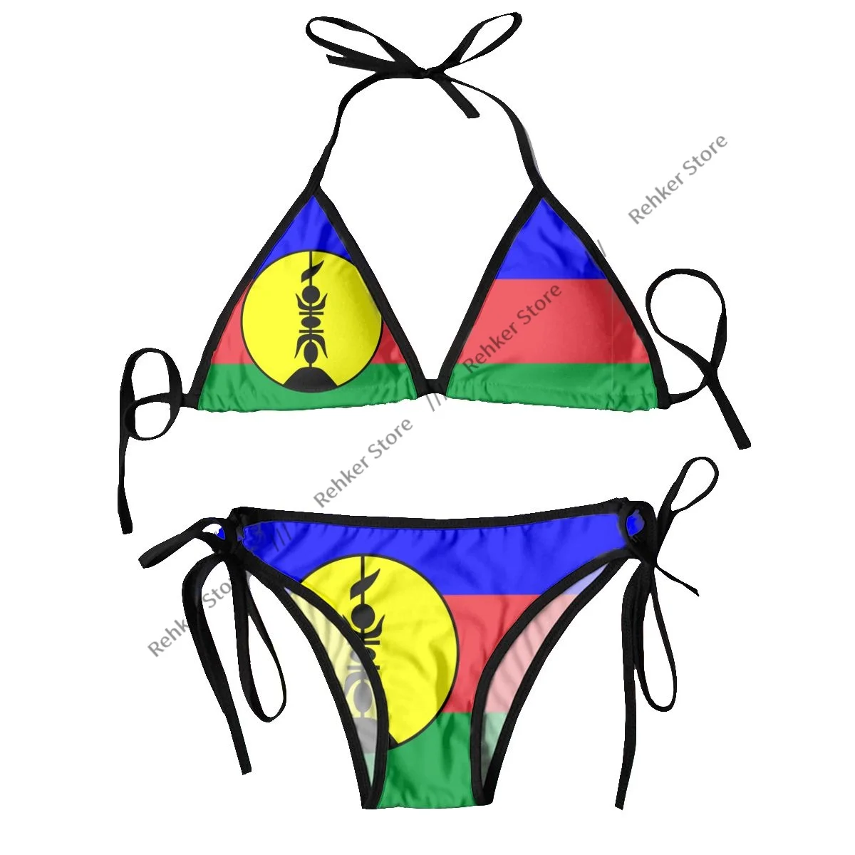 

Комплект бикини, купальник, женский купальник, сексуальный купальный костюм с пуш-ап, пляжная одежда с флагом Новой Каледонии, летняя бразильская одежда