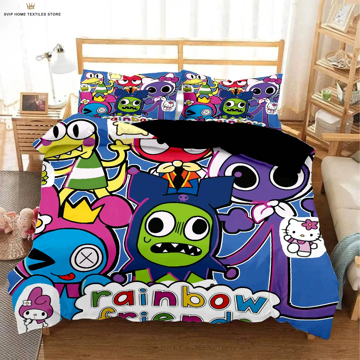 

Animation Cartoon 3d Stereo Printing Quilt Cover Children's Room Bedding Set Quilt Cover Pillowcase Three-Piece Set