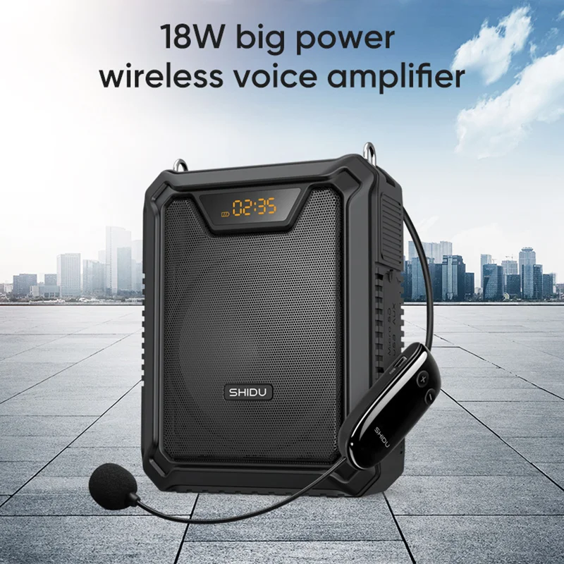 

SHIDU M808 portable megaphone, IPX5 waterproof 2500mAh capacity, designed for teachers and tour guides, 18W high-power megaphon