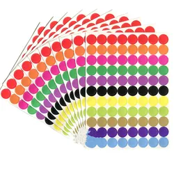 880pcs/10sheet Round Stationery Stickers Labels for Studnets Kids Circles Sealing Sticker for Notebook Decor Dot Package Label