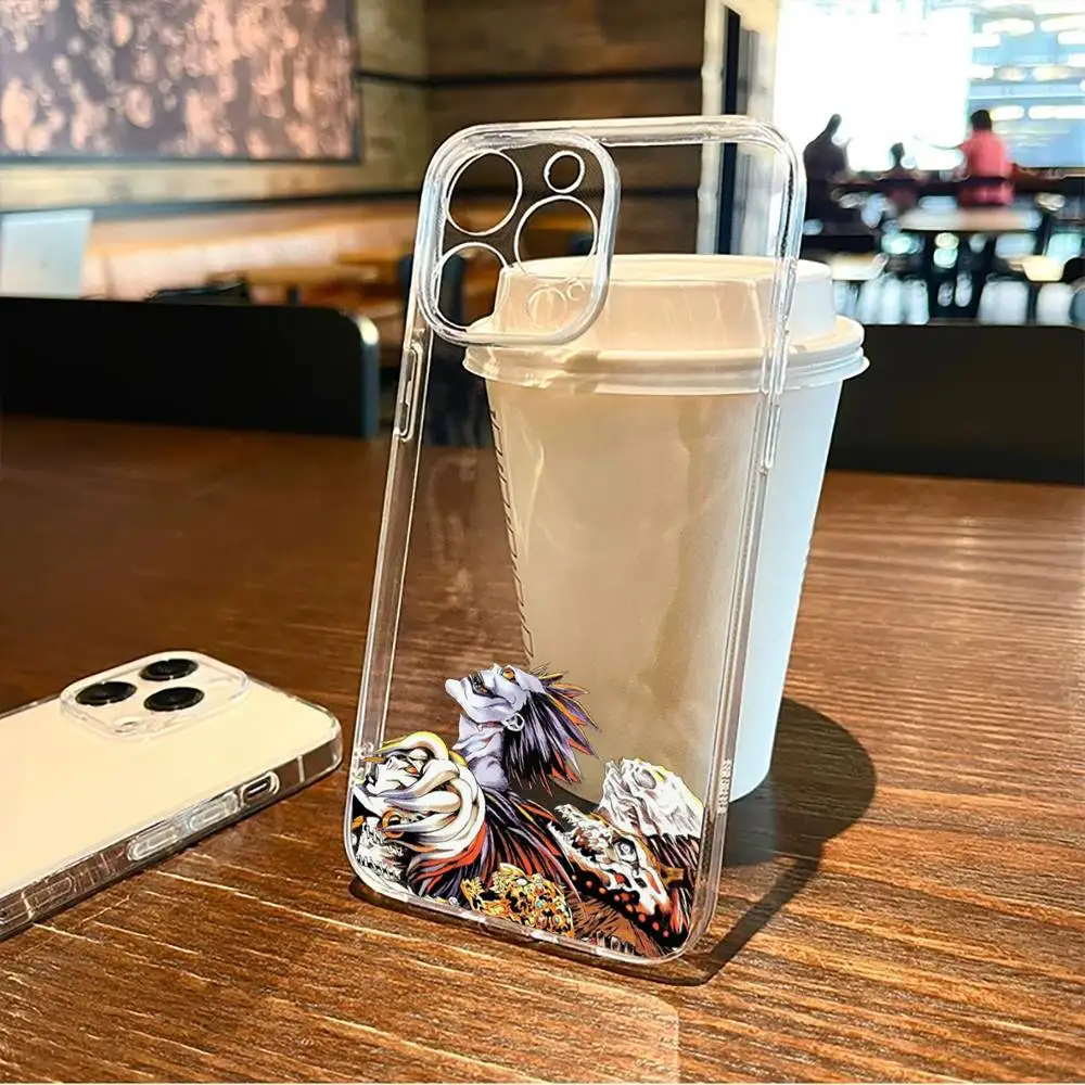 Anime D-Death N-Note Phone Case For iPhone17,16,15,14,13,12,11 Plus,Pro Max Soft Transparent Cover