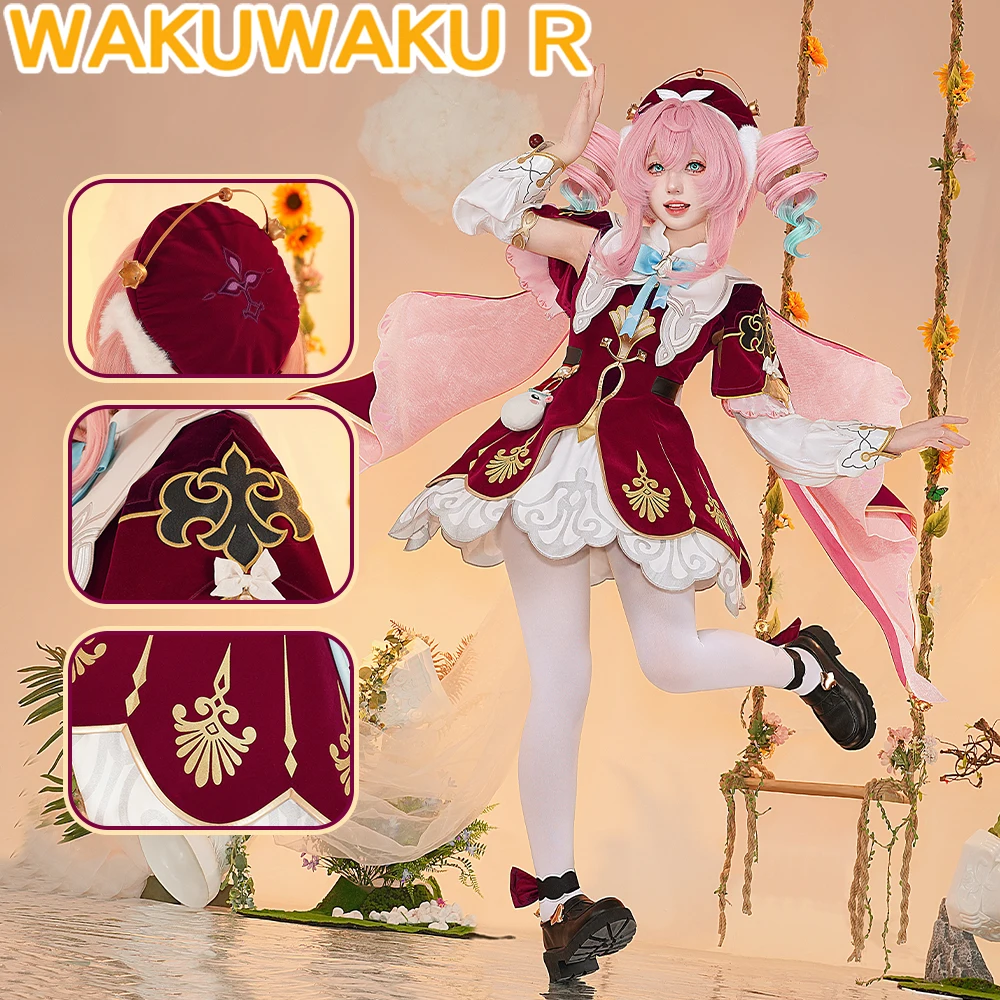 

Hyacine Cosplay Costume Game Honkai: Star Rail WakuWaku-R HSR Women Cute Dress Hyacine Costume Amphoreus Cosplay