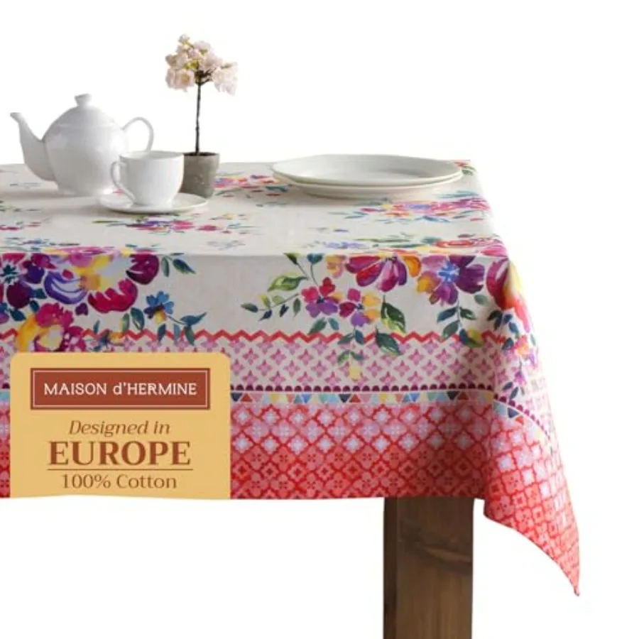 

Table Cloth Rectangle Table 100% Cotton 60 x 90 Inches Tablecloth Reusable Decorative for Dining Room, Farmhouse, Home, Party, F