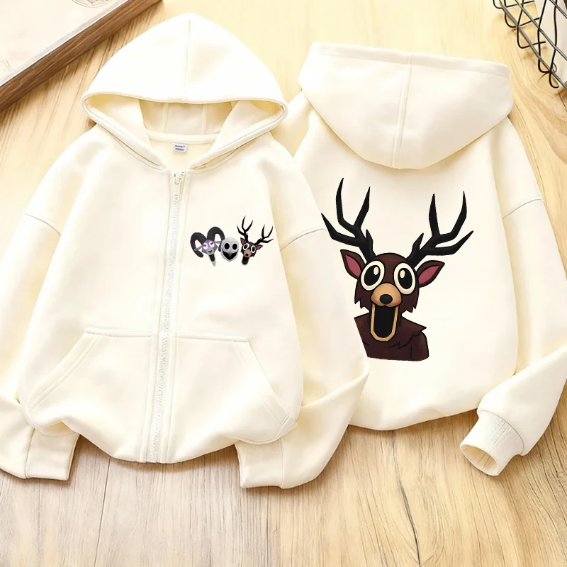 

99 Nights in The Forest Hoodie Jacket Coats Baby Girls Boy Cartoon Long Sleeved Zipper Windbreaker Waterproof Outerwear Gift