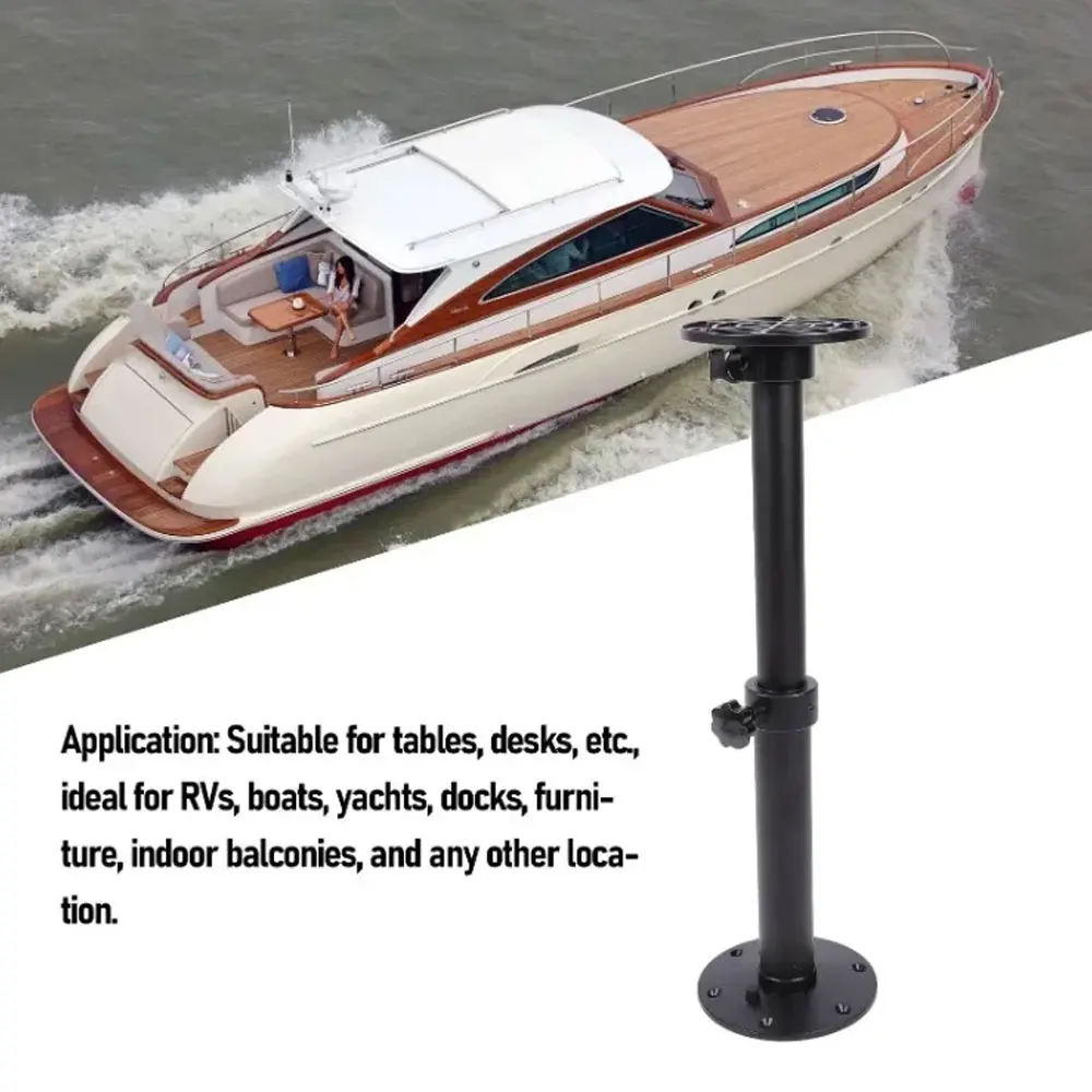 Marine Adjustable Table Pedestal RV Table Leg Heavy Duty Removable Easy To Assemble Aluminum Alloy for Campervan Yacht Deck