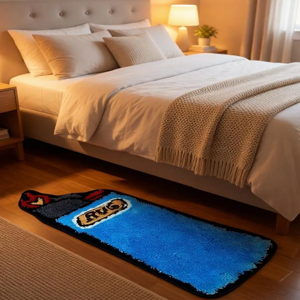 VIKAMA Creative Personalized Carpet Blue Lighter Carpet Soft Bedside Floor Mat Door Mat Rug For Bedroom Carpet For Living Room