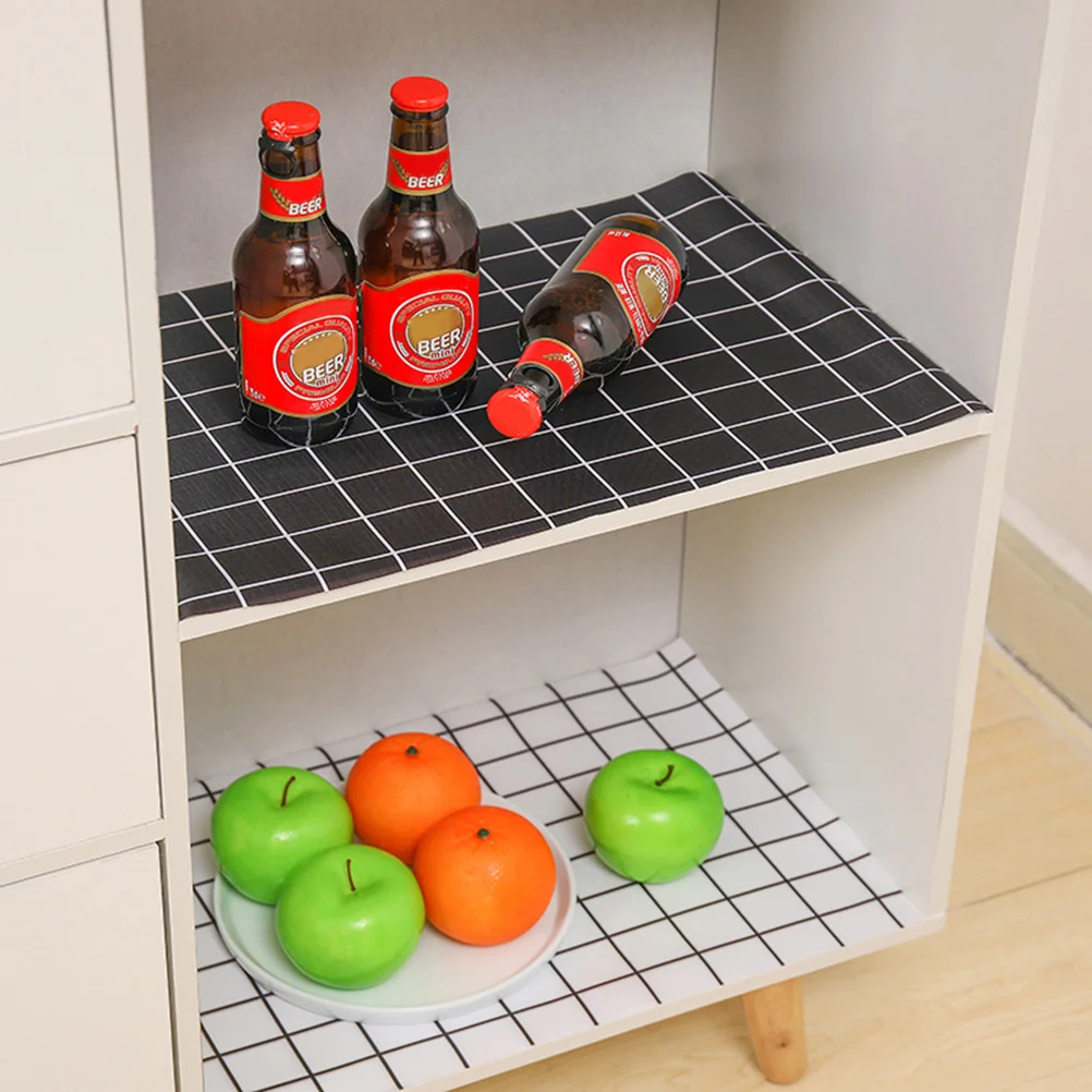 

Cuttable Thick Cabinet Mat Refrigerator Liner Drawer Pad Heat Insulated Placemat Black Grid 45X200Cm Home Kitchen Moisture-Proof