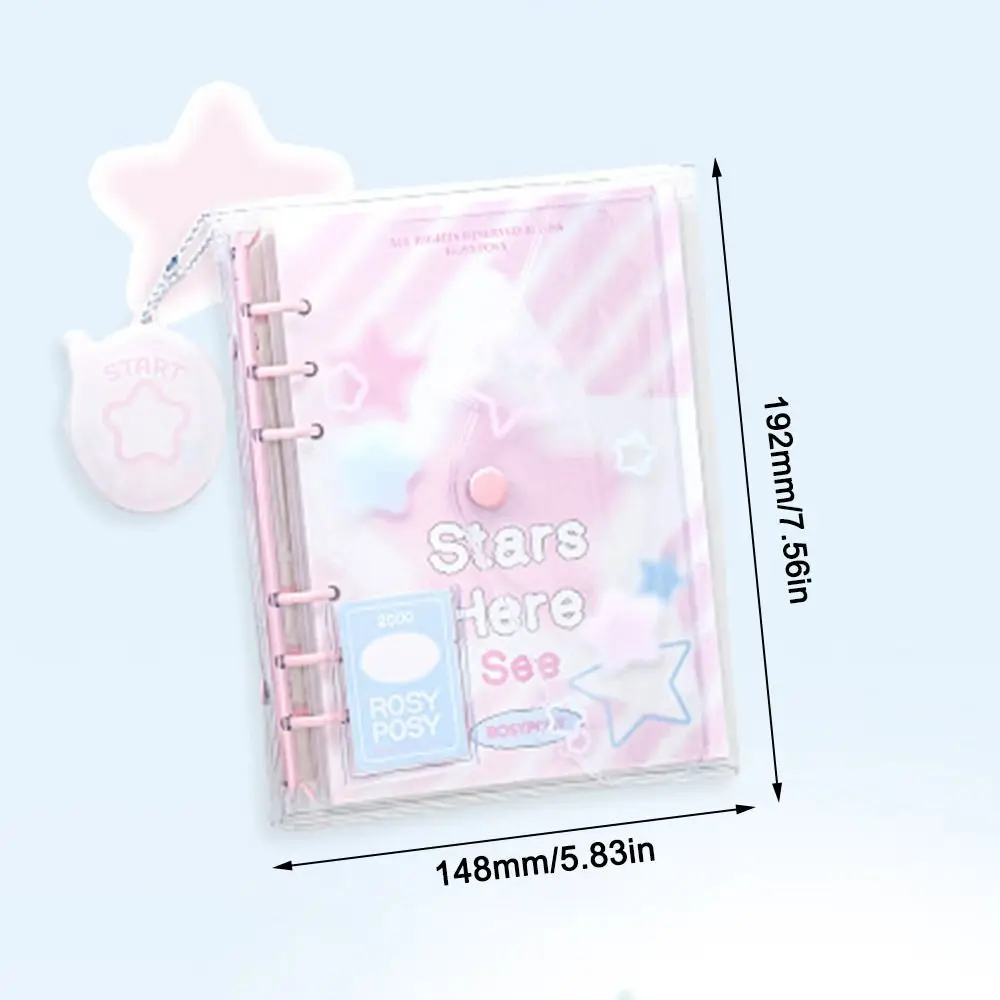 Stars Binder Notebook Jounral PVC Cover Loose-leaf Diary Book Handbook Photo Cards Organzier Kawaii School Stationery