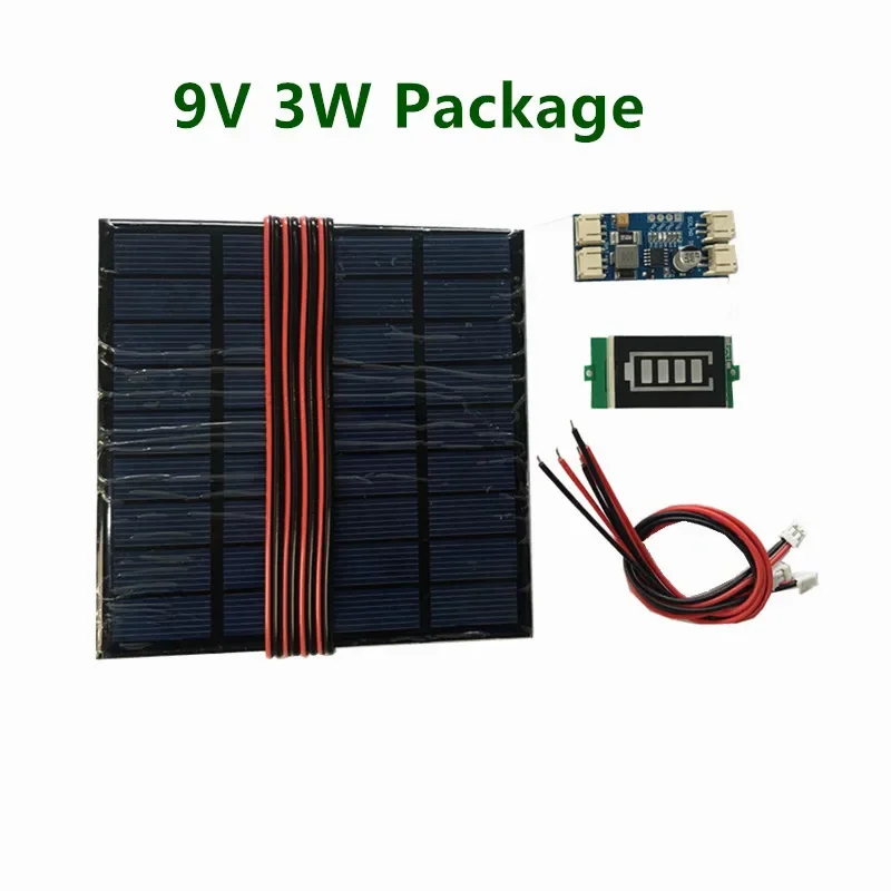 6V 3W 4.5W 6W 10W 9V 2W 4.2W 12V 2W  solární panel /solar min baterie nabíječka /battery displej DIY souprava kyselost 2.0 kabel