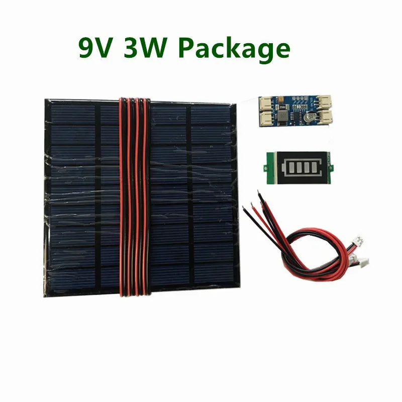 6V 3W 4.5W 6W 10W 9V 2W 4.2W 12V 2W Panel słoneczny/ładowarka do akumulatorów słonecznych/wyświetlacz akumulatora DIY KIT PH 2.0 Kabel