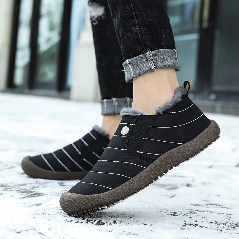 

Men's Shoes Winter Cold Proof Warm Cotton Shoes Flat Bottom Outdoor Anti Slip Work Casual Sports Couple Snow Boots Large Size