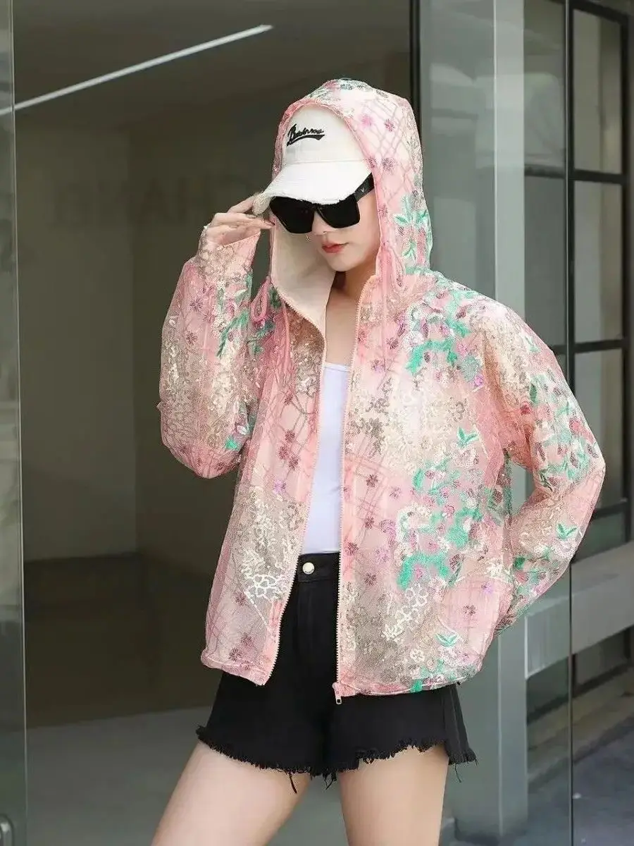 Châu Âu Sang Trọng Nữ Kim Sa Lấp Lánh Áo Khoác Sang Trọng Nhiều Màu Sắc Bling Hoa Hồng Áo Dáng Rộng Dài Tay Áo Tím Áo Khoác Ngoài Ins