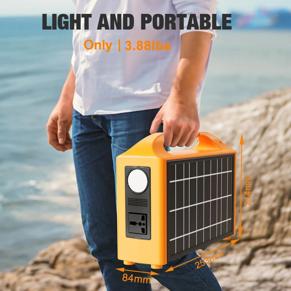 Camping Home100W Portable Power Station LiFePO4 220V 110V Power Bank Solar Compatible Output AC DC  For Emergency