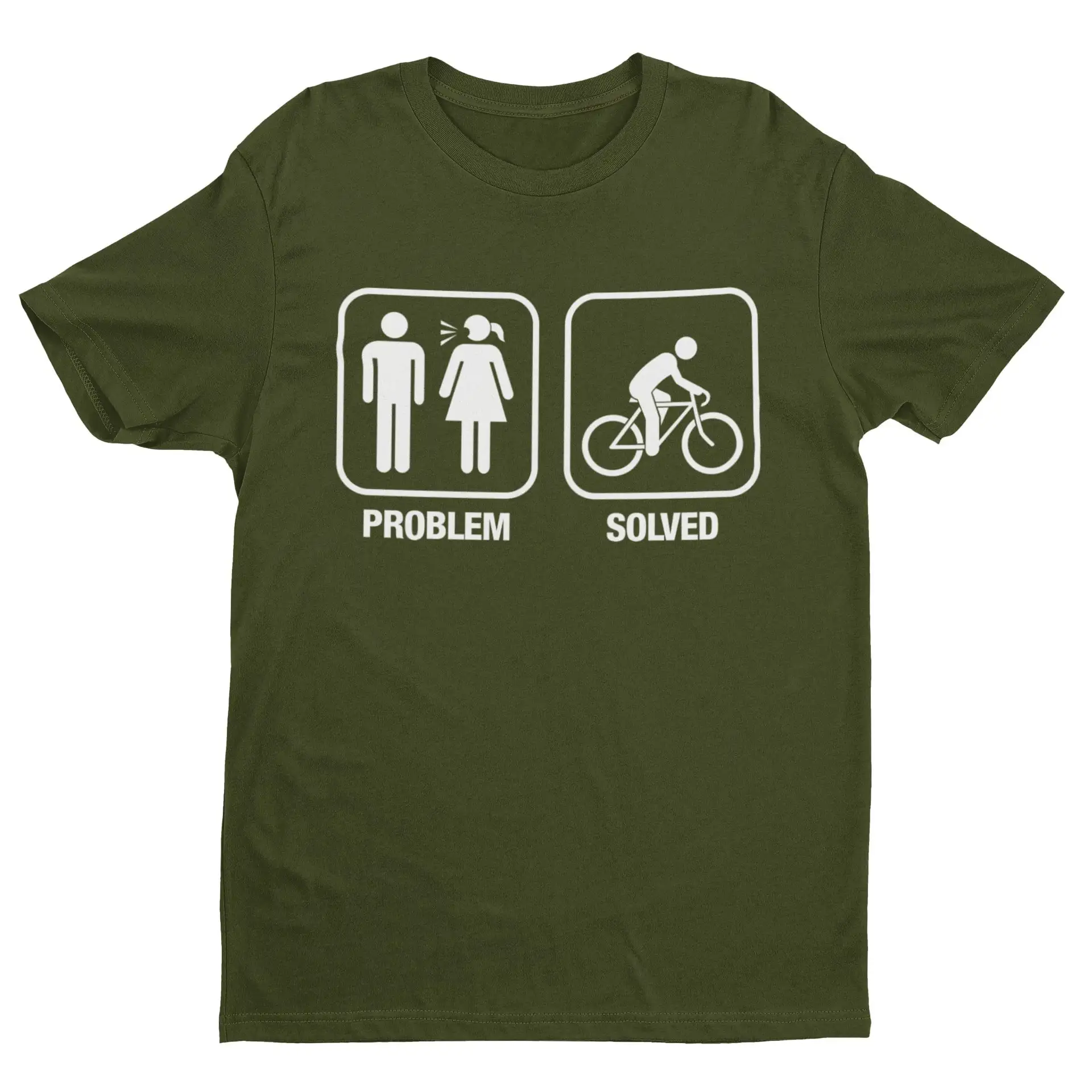 Funny Cyclist T Shirt Problem Solved with nagging wife partner girlfriend graphic