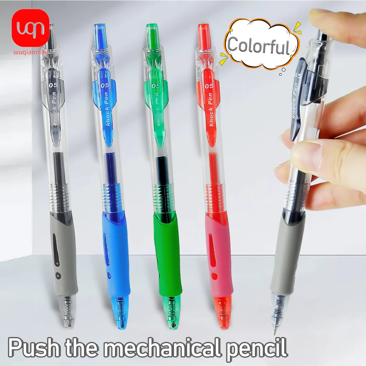 

WQN-4/8/12PCS Black/Red/Green/Blue Pressed-Feeding Neutral Pens With 0.5mm Tip - School Stationery and Office Supplies