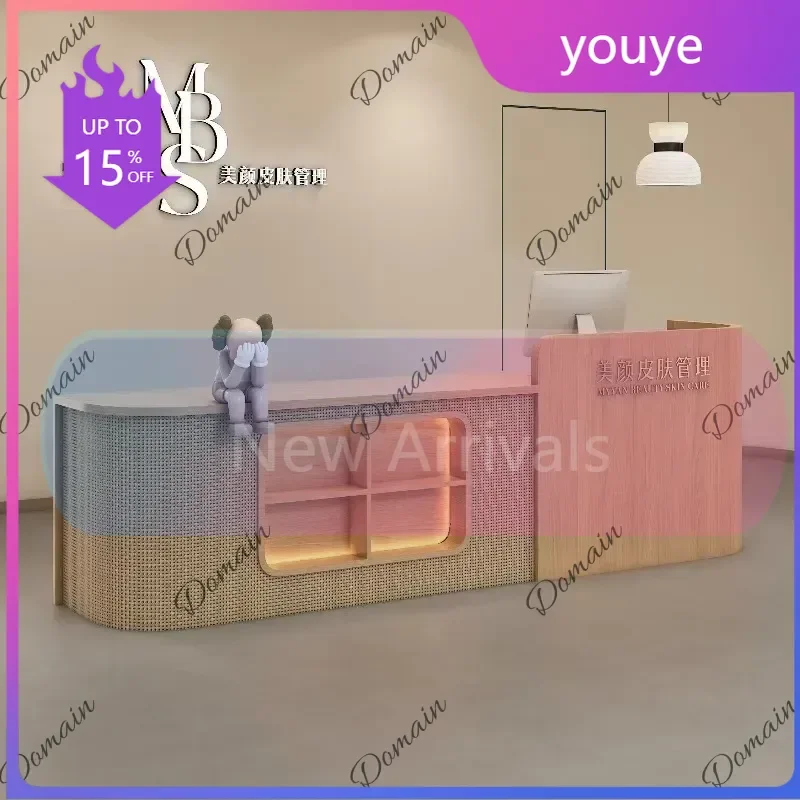 M4T X Aesthetics Display Reception Desks Beauty Counter Design Business Reception Desk Salon Office Empfangstresen Theke Furnitu