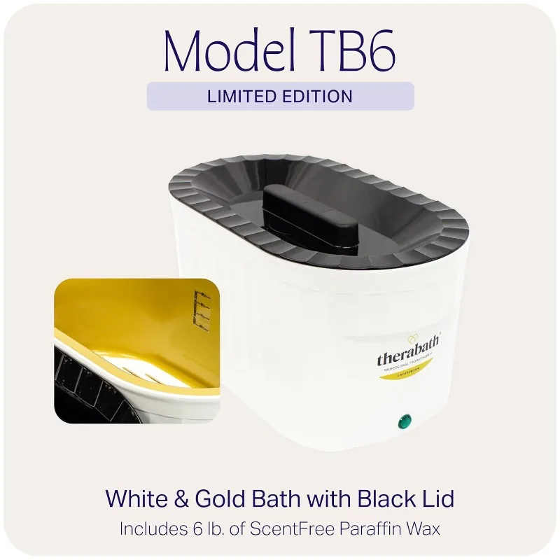 Professional Thermotherapy TB6 Paraffin Wax Bath - Limited Edition White & Gold Bath - Helps Relieve Arthritis &Muscle Stiffness