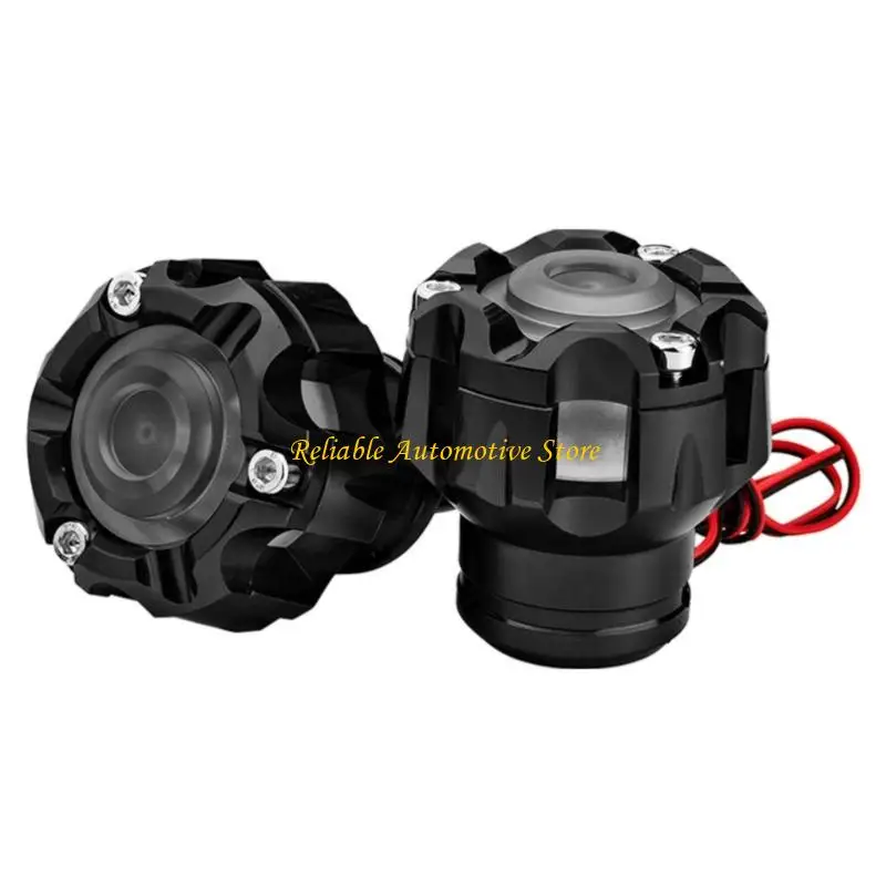M68B Aluminum Alloy Motorcycle Front Fork Guard Crash Protector with Integrated LED Safety Light For Night Riding