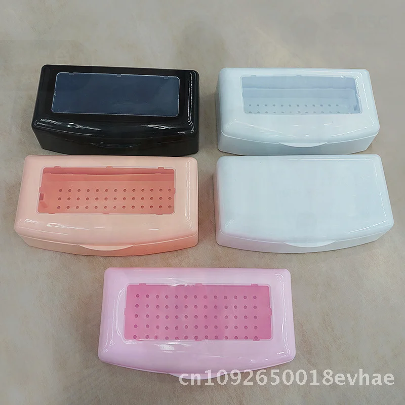 ネイル消毒ボックス アルコールフィルター 滅菌ツール ネイルクリーニング用 透明カバー ホワイト ブラック ピンク オレンジ パープル