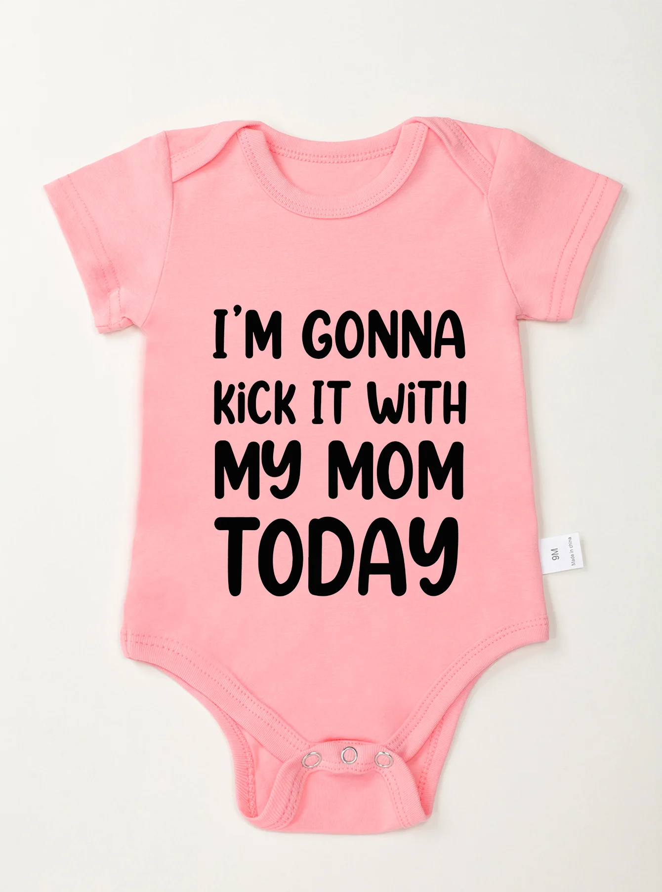 Onesie Jumpsuit Toddler Clothes Baby Infant Newborn Bodysuit Girl Boy Short Sleeve I\'m Gonna Kick It with My Mom Print Romper