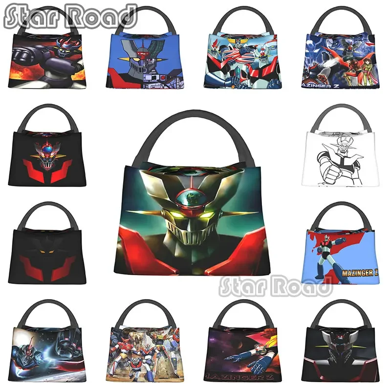 

Anime Cartoon Mazinger Z Robot Logo Cooler Big Lunch Bag Men Women Cooler Thermal Insulated Lunch Boxes for School Office Work