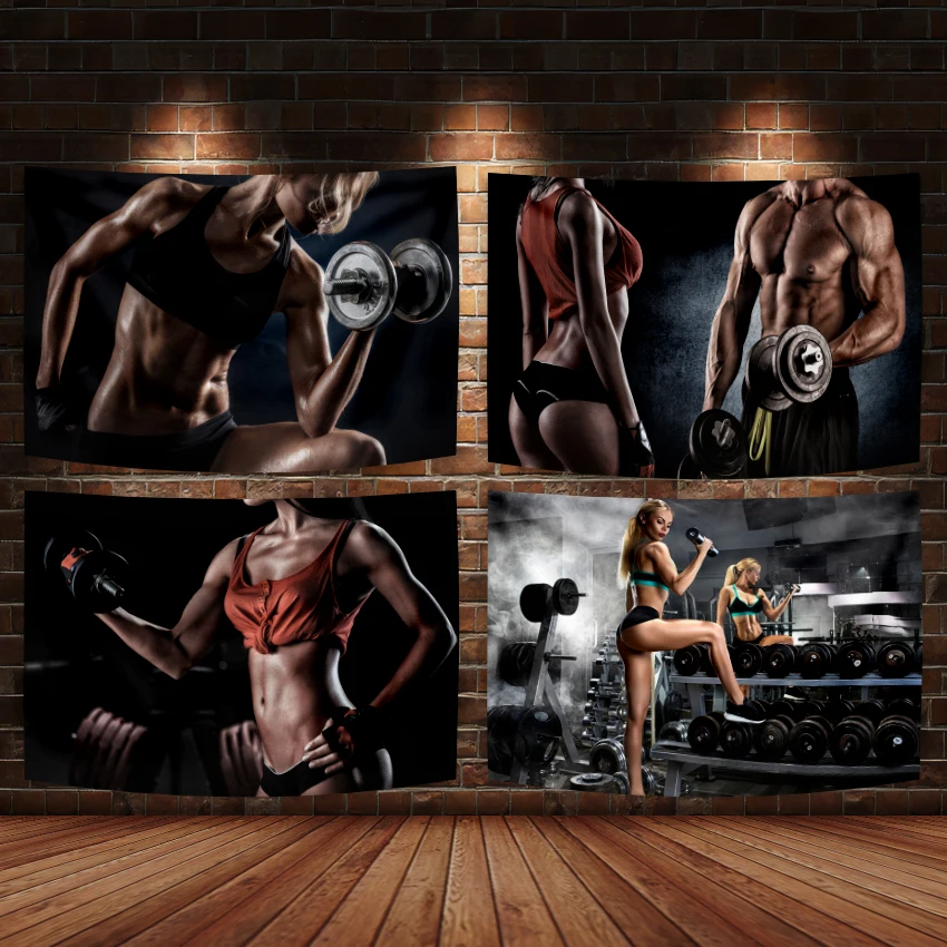 

90x150cm Flag Classic Aesthetic Wall Decoration Tapestry Bodybuilding Muscles Fitness Gym Tapestries On The Walls