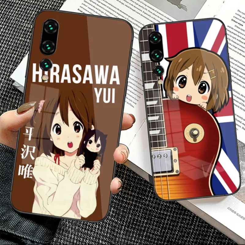 K-ON Hirasawa Yui Cell Phone Case for Huawei P50 P40 P30 P20 Pro Mate 40 30 20 Pro Nova 9 8 7 PC Glass Phone Cover Funda