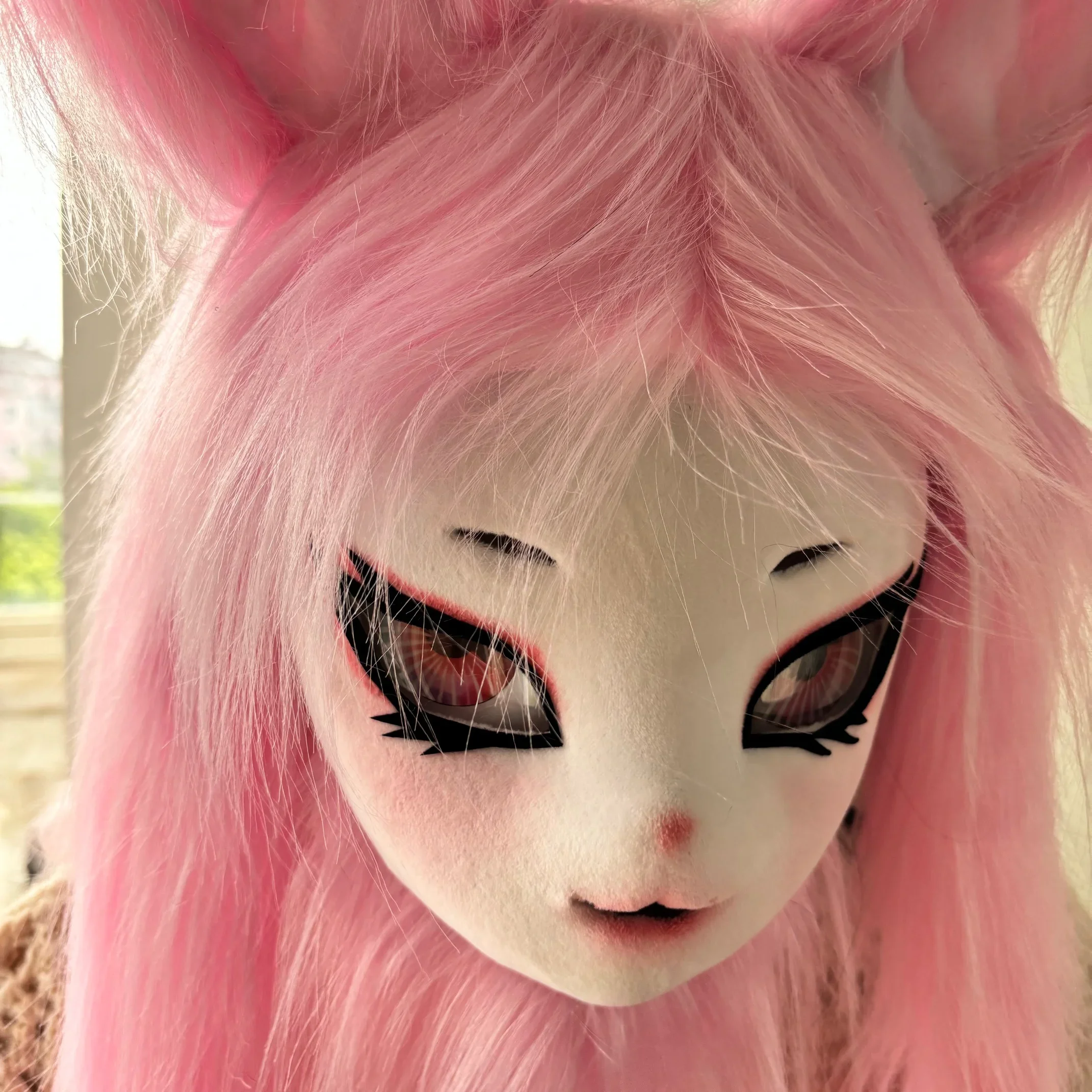 Fursuits Head Rubbit Bunny Kigurumi Headsets Furry Cosplay Costumes Comiket Furries Partial Fursuit Fluffy Lolita Party Costume