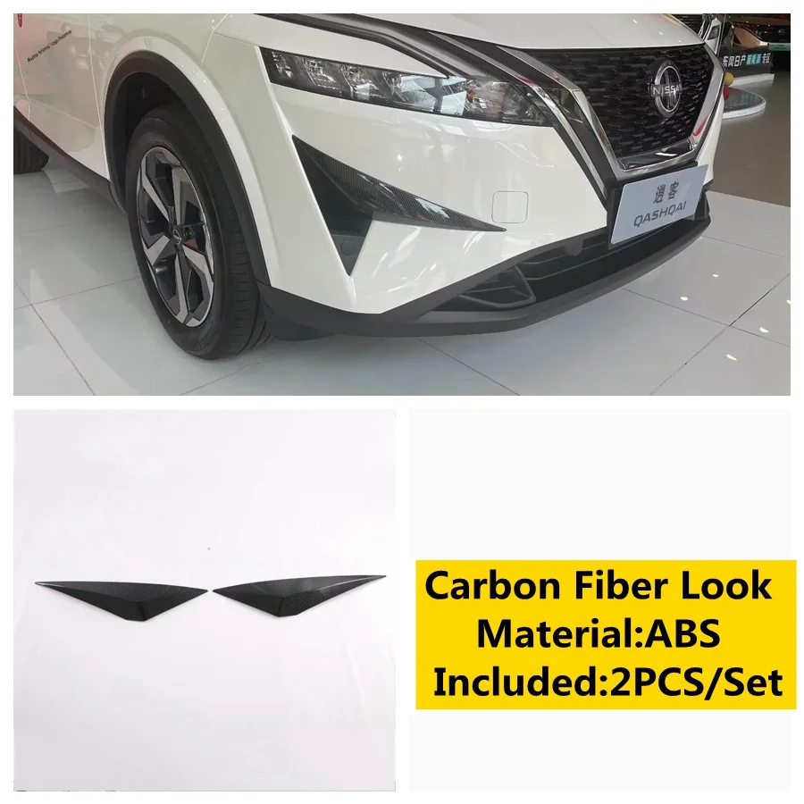 

Front Fog Light Lamp Eyelid Cover Trim Decor Sticker Bumper Molding Guard For Nissan Qashqai J12 2022 2023 2024 Car Accessories