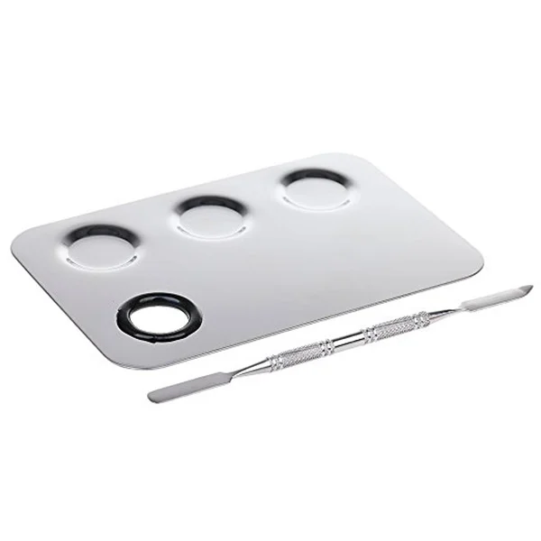 

Stainless Steel Makeup Mixing Palette Professional Texture Palm-Sized Easy Clean Stylish Mixing Tool for Foundation