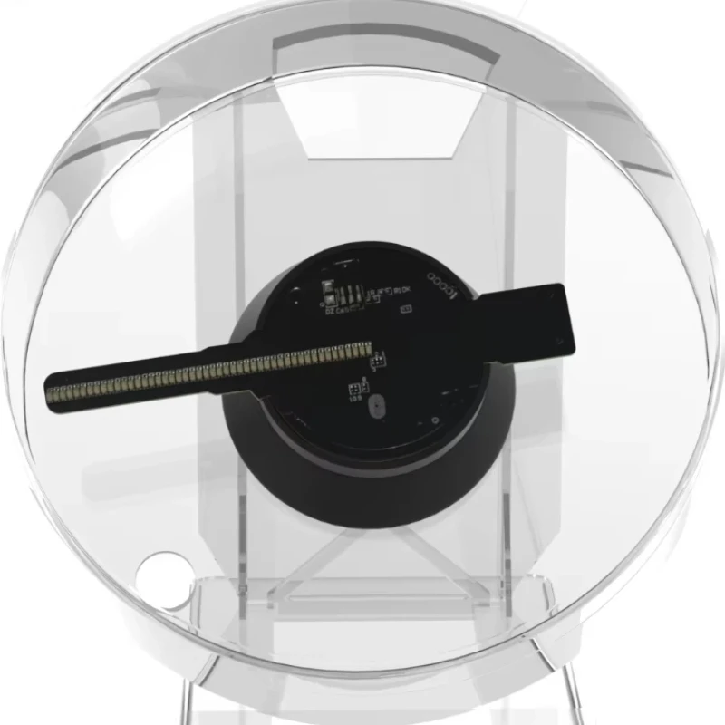 3d Holographic Advertising Lights LED Desktop Model Fan Screen with Audio Playback with Transparent Cover Holographic Fan