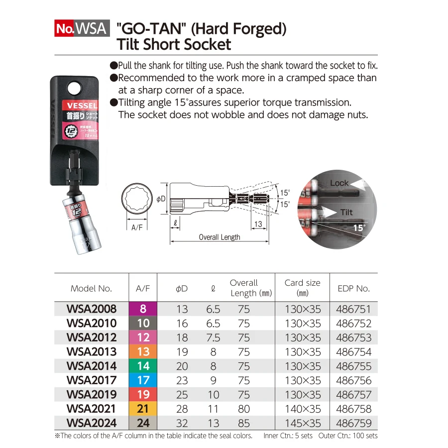 VESSEL Nut Driver Drill Bit Adapter Handle Tools Electric Screwdriver Socket Wrench WSA2008/2010/2012/2013/2014/2017/2021/2024