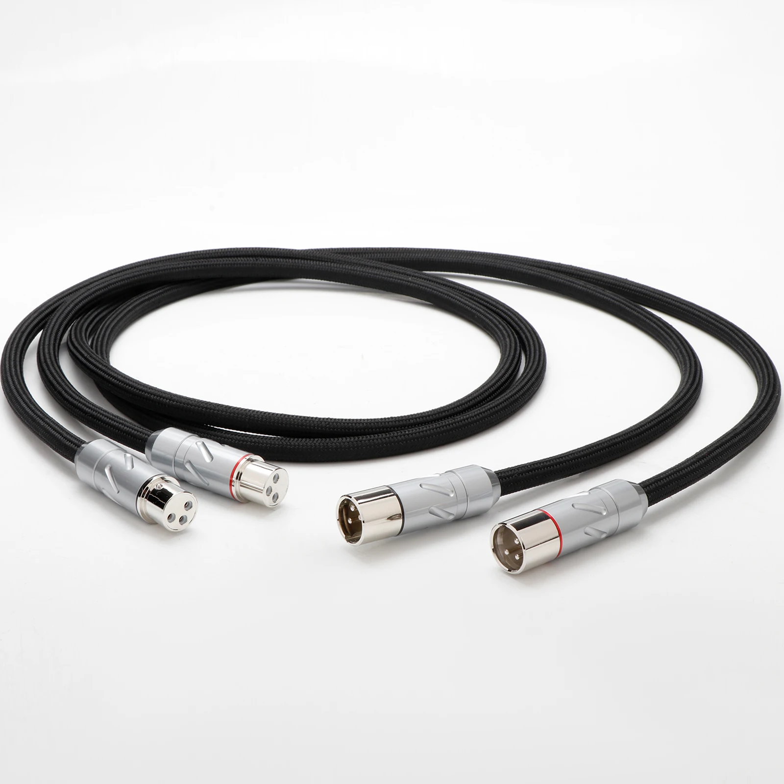 Monosaudio Pure Silver Balanced Interconnect XLR Cable Pure Purple Copper Rhodium Plated XM202R & XF202R XLR Connectors