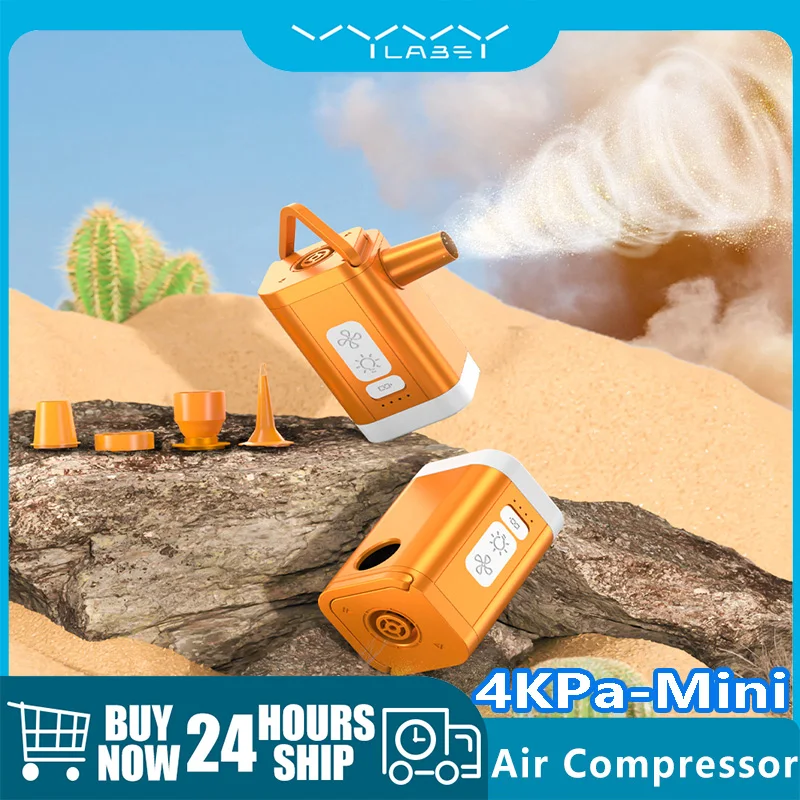 

Vyvylabs Wireless Air Compressor Mini Air Inflator Pump for Air Mattresses Bed Inflatable Mats Swim Ring Deflate For Storage Bag