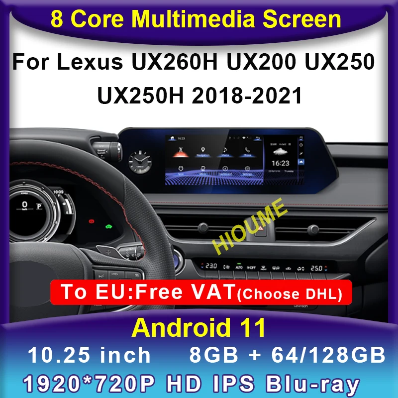 

Android 11 8+128G Car Radio GPS Navigation Multimedia Player CarPlay Autoradio Stereo For Lexus UX ZA10 UX200 UX250h 2018-2021