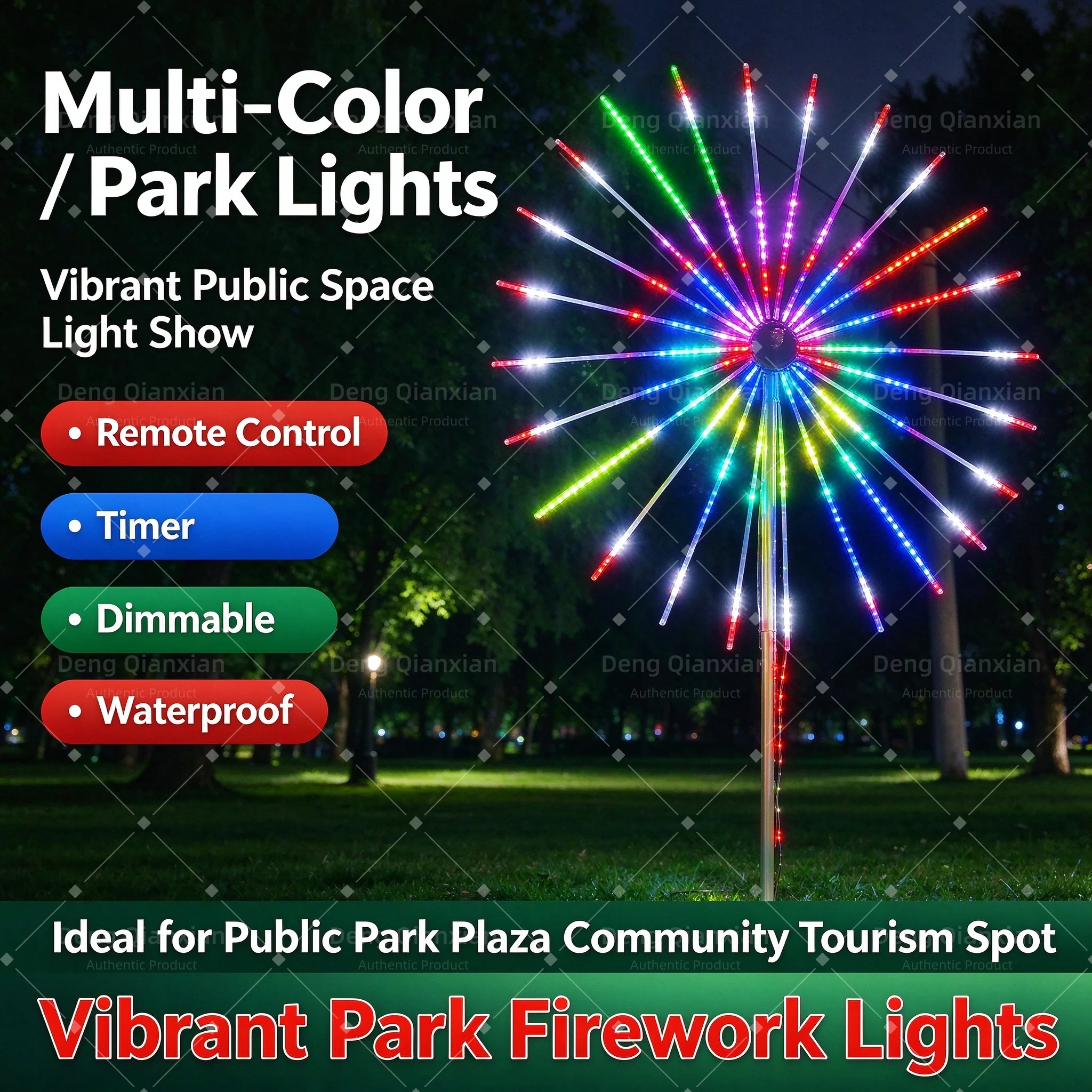 Strobe Firework Lights RGB, Programmable Sound Sync Dancing Effects, APP Control Waterproof Dual Speakers Outdoor Decoration