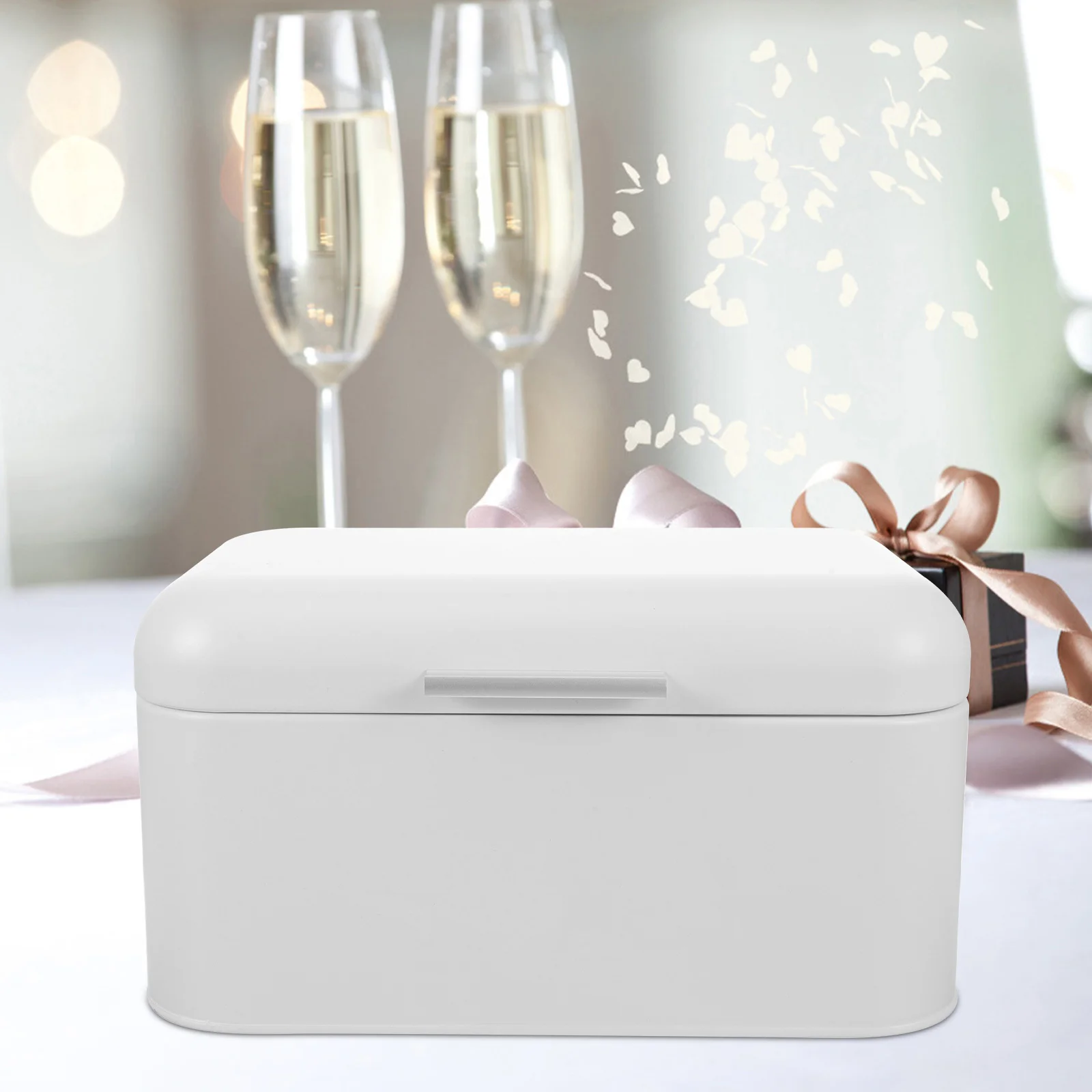 

Bread Box for Kitchen Countertop Sturdy Metal Bread Bin Large Desktop Storage Box Dustproof Organizer for Home Bakery