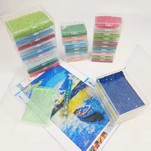 Large Size DIY Diamond Painting Tool Storage Box Particle Counting Drill Pointing Kit Home Fabric Accories Sewing Supplies