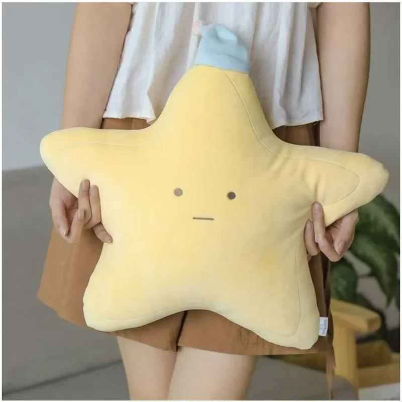 Alta qualidade amarelo estrela plushie almofada recheado bonito tempo brinquedo de pelúcia para o quarto do miúdo decoração sofá lance travesseiro meninas presente