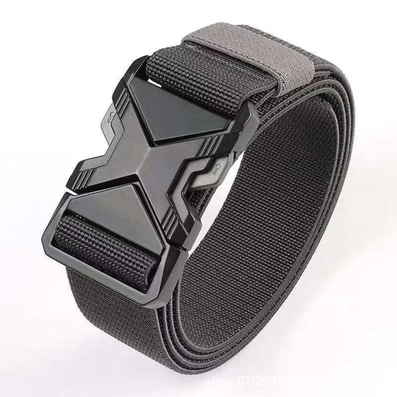 Men's Tactical Belt with Toothless Automatic Buckle